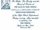 Issac M. Wise Temple 1966 Graduation Exercises Program