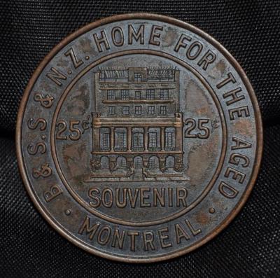 Token Issued by the B&S.S & N.Z Home for the Aged in Montreal, Canada