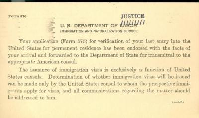 Notice from U.S. Department of Justice: Immigration and Naturalization Service