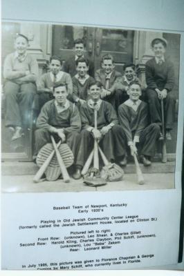 1930's Photograph of a Team who Played in the Old Jewish Community Center's Baseball League (Newport, KY)