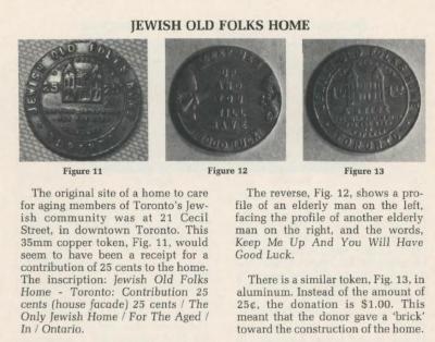 Token Issued by Jewish Old Folks Home in Toronto, Ontario, Canada #2