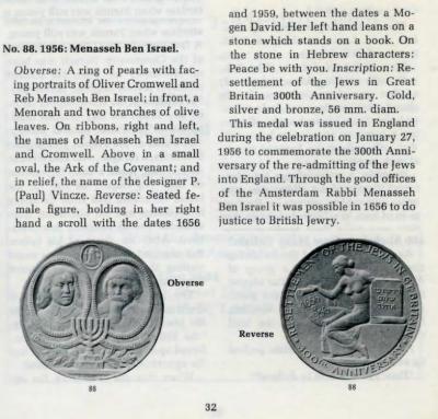 Medal Commemorating the 1956 300th Anniversary of the Resettlement of the Jews in Great Britain