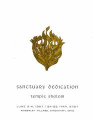 Temple Sholom Sanctuary Dedication Program, 1967 (Cincinnati, OH)