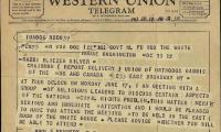 Telegram from President John F. Kennedy to Rabbi Eleizer Silver in 1963 re: Civil Rights Meeting