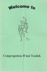 Welcome to Congregation B'nai Tzedek Pamphlet (Cincinnati, OH)