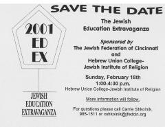 Save the Date for "The Jewish Extravaganza" Sponsored by the Jewish Federation of Cincinnati and Hebrew Union College (Cincinnati, OH)