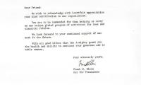 Agudath Israel of America (New York, New York) - Thank You Letter re: Contribution Made, 1974
