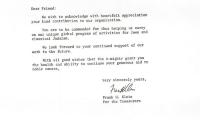 Agudath Israel of America (New York, New York) - Thank You Letter re: Contribution Made, 1974