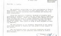 Bais Binyomin (Stamford, CT) - Thank You Letter re: Contributions Made, 1987