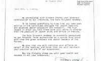 Bais Binyomin (Stamford, CT) - Thank You Letter re: Contribution Made, 1986