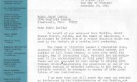Beth Midrash Govoha (New York, NY) - Letter re: "Reverend E. Fischer Memorial," 1971