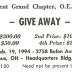Benevolent Grand Chapter, O.E.S (Columbus, OH) - Raffle Tickets for Giveaway to be held February, 1994