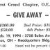 Benevolent Grand Chapter, O.E.S (Columbus, OH) - Raffle Tickets for Giveaway to be held February, 1994