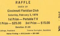 Cincinnati Floridian Club (Cincinnati, OH) - Raffle Ticket (no. 216), 1979