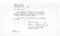 Letter re: Contribution made to Cincinnati Hebrew Day School (Cincinnati, OH), 1975