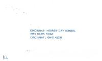 Return Envelope addressed to Cincinnati Hebrew Day School (Cincinnati, OH), 1986