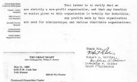 Cincinnati United Beverage Association (Cincinnati, OH) - Letter re: C.U.B.A. being a Strictly Non-Profit Organization, 1986