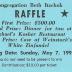 Congregation Beth Itzchok (Chicago, IL) - Raffle Tickets, 1995