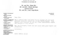 Congregation Yeshuos Chaim (Brooklyn, NY) - Letter re: Ad placed in Annual Journal, 1989