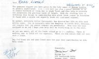 Daughters of Zion (Cincinnati, OH) - Letter of Solicitation, 1984