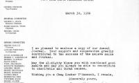 Congregation Yeshuos Chaim (Brooklyn, NY) - Letter re: Copy of Annual Journal, 1986