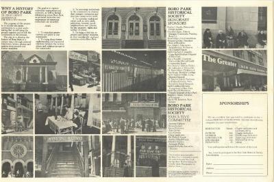 Flyer for Boro Park Historical Society dating to 1983
