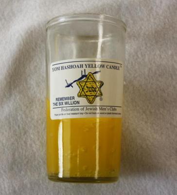 Yom HaShoah Candle Distributed by the Federation of Jewish Men's Clubs