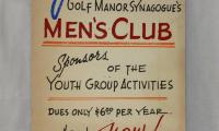 Sign Advertising the Golf Manor Synagogue Men's Club