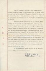 Document regarding the Gravestone Misprints for Marcus Feldman, 1957