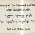In Memoriam Sticker / Book Plate for Rabbi El. Silver