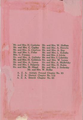 Program for "Crooks for a Month," play put on by the A. Z. A. Detroit-Windsor Council, 1929