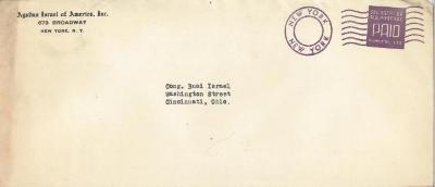 Agudath Israel of America Matzoh Campaign Fund Raising Appeal Letter from February 1941