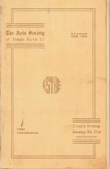 Program for two performances put on by the Arts Society of Temple Beth El, January, 1930