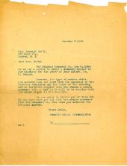 Letter from Kneseth Israel to Leopold David concerning a permit for a grave marker, October 3, 1956