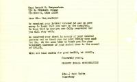 Letter from Kneseth Israel to Hannah Morgenstern sending "Get Well Soon" wishes, October 30, 1966