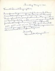 Letter from Hannah Morgenstern to Kneseth Israel concerning a grave reservation, May 15, 1966