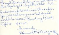 Letter from Hannah Morgenstern to Kneseth Israel concerning her mother's grave, June 1, 1967
