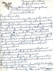 Letter from Hannah Morgenstern to Kneseth Israel concerning donations, September 20, 1959
