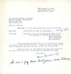 Letter from Lena Berkowitz to Kneseth Israel concerning dues,  September 17, 1963