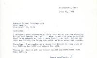 Letter from Jacob Jacobson to Kneseth Israel concerning dues, July 21, 1961