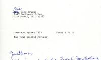 Cemetery upkeep statement for Rose Krasne from Kneseth Israel, May 1, 1972