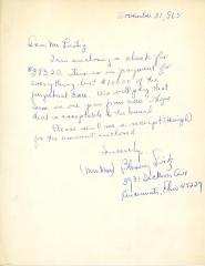 Letter from Blessing Sivitz to Kneseth Israel perpetual care, November 21, 1965