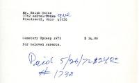 Cemetery upkeep statement for Ralph Waine from Kneseth Israel, April 17, 1972