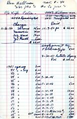 Ben Hellman's cemetery account statement from Kneseth Israel beginning with November 16, 1940