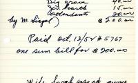Harry Miller's cemetery account statement from Kneseth Israel, beginning August 29, 1952