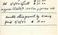 Effel Menachoff&#039;s cemetery account statement from Kneseth Israel, beginning February 3, 1943