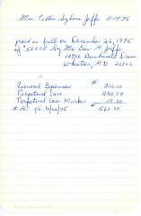 Mrs. Tillie Jaffe's cemetery account statement from Kneseth, beginning December 26, 1975