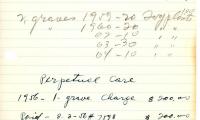 Marcus Mark's cemetery account statement from Kneseth Israel, beginning in 1956