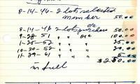 George Miller's cemetery account statement from Kneseth Israel, beginning August 14, 1946