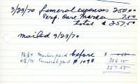 Mitchell Miller's cemetery account statement from Kneseth Israel, beginning March 23, 1970